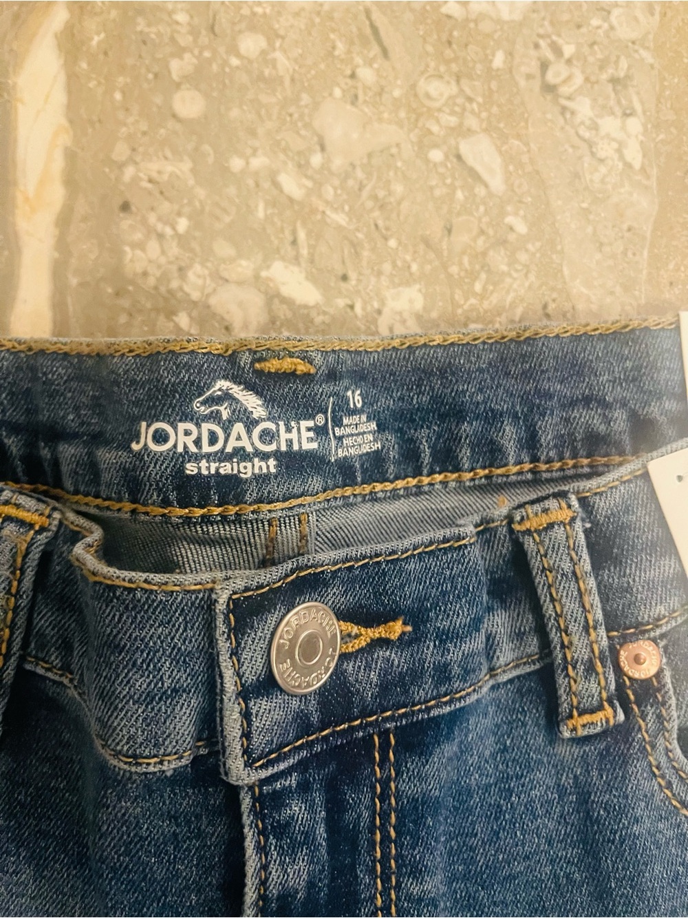 Jordache Juniors/girls Dark Blue Straight Stretch Jeans